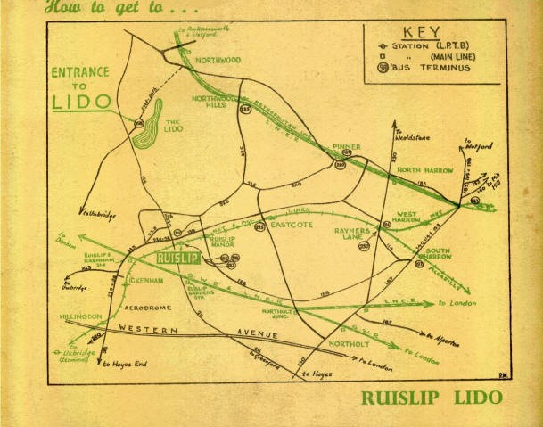 Ruislip Lido Brochure 1940'S Rear Cover